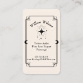 Tarot Kaart Tattoo Artiest Celestial Visitekaartje (Achterkant)