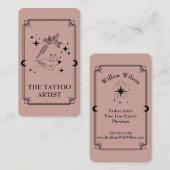 Tarot Kaart Tattoo Artiest Celestial Visitekaartje (Voorkant / Achterkant)
