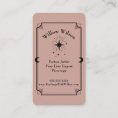 Tarot Kaart Tattoo Artiest Celestial Visitekaartje (Achterkant)