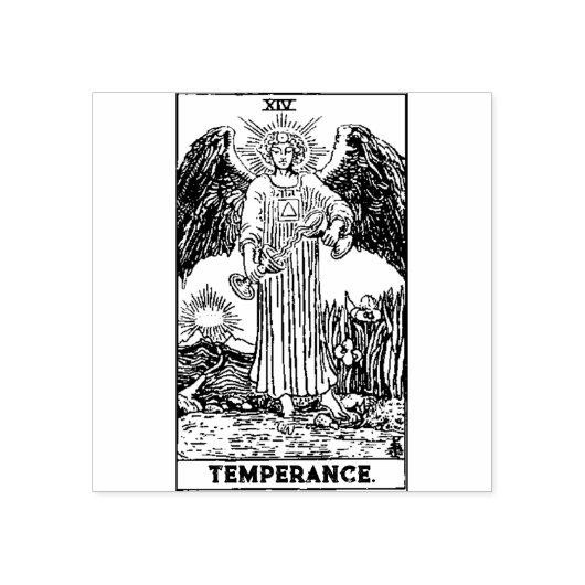 Tarot Kaart: Temperance: Gepersonaliseerde tekst Rubberstempel (Afrduk)
