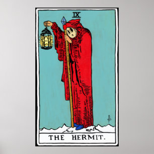 Tarot Kaart The Hermit Poster