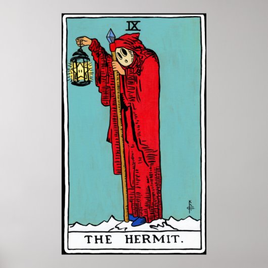 Tarot Kaart The Hermit Poster (Voorkant)