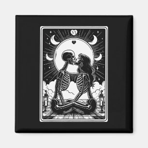 Tarot Kaart The Lovers Skeleton Gothic Halloween Magneet