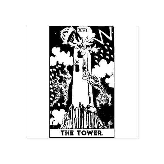 Tarot Kaart: The Tower: Gepersonaliseerde tekst Rubberstempel (Afrduk)