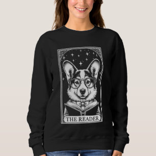 Tarot Kaart  Tri Kleur Corgi Dog Book Lover Trui