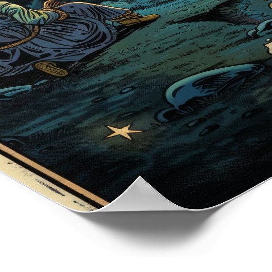 Tarot Kaart van The Star Art Werk met Tekst op Bot Poster (Hoek)