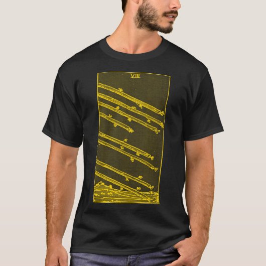 TAROT KAART WANDS ACHT T-SHIRT (Voorkant)