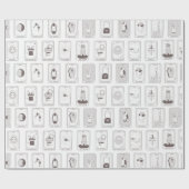 Tarot Kaart Witchy Gift Wrapping Paper Cadeaupapier (Vlak)