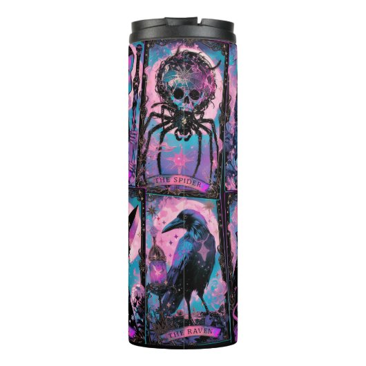 Tarot Kaart Witchy Halloween tumbler Thermosbeker (Achterkant)