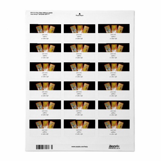 Tarot-Kaarten (2) Etiket (Full Sheet)