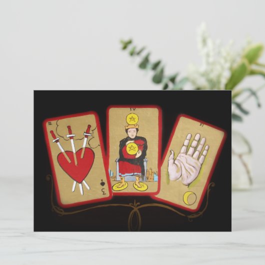 Tarot Kaarten Invitation Kaart (Staand voorkant)