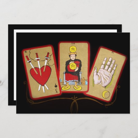 Tarot Kaarten Invitation Kaart (Voorkant / Achterkant)