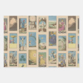  Tarot Kaarten Pastel Peach Paars Inpakpapier Vel (Voorkant)