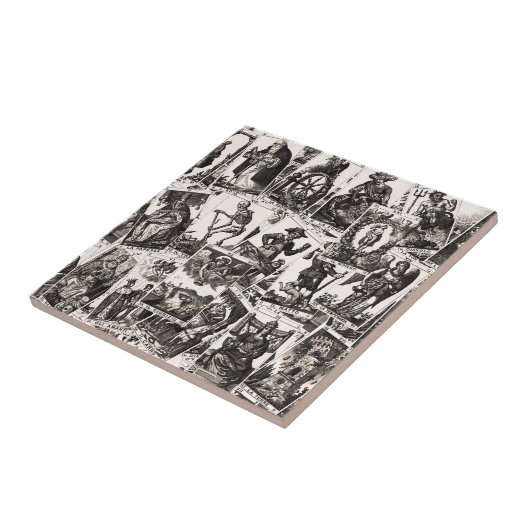 Tarot kaarten patroon tegeltje (Zijkant)