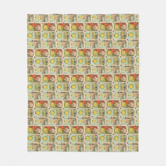 tarot Kaarten Sun Moon Stars Fleece Deken (Voorkant)