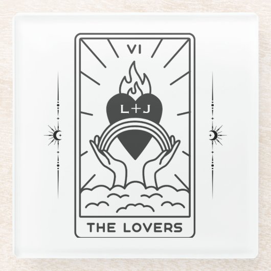 Tarot Kaarten | VRIJGEZELLENFEEST | Bruiloft | Mod Glazen Onderzetter (Voorkant)