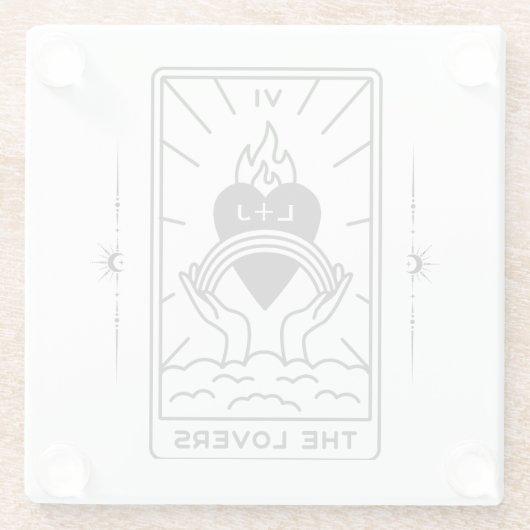 Tarot Kaarten | VRIJGEZELLENFEEST | Bruiloft | Mod Glazen Onderzetter (Achterkant)