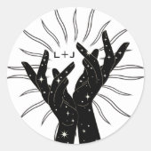 Tarot Kaarten | VRIJGEZELLENFEEST | Bruiloft | Mod Ronde Sticker (Voorkant)