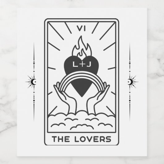 Tarot Kaarten | VRIJGEZELLENFEEST | Bruiloft | Mod Wijn Etiket (Enkel label)