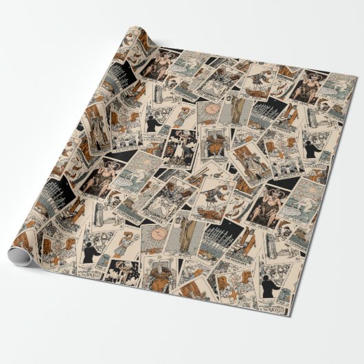 Tarot Kaarten Wrapping Paper - Tarot Cadeaupapier (Uitgerold)