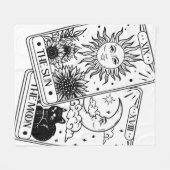Tarot-kaarten zon en maan fleece deken (Voorkant (Horizontaal))