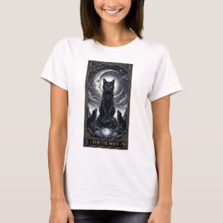 Tarot Kat De Maan Kaart Mystieke Kat Halloween T-shirt