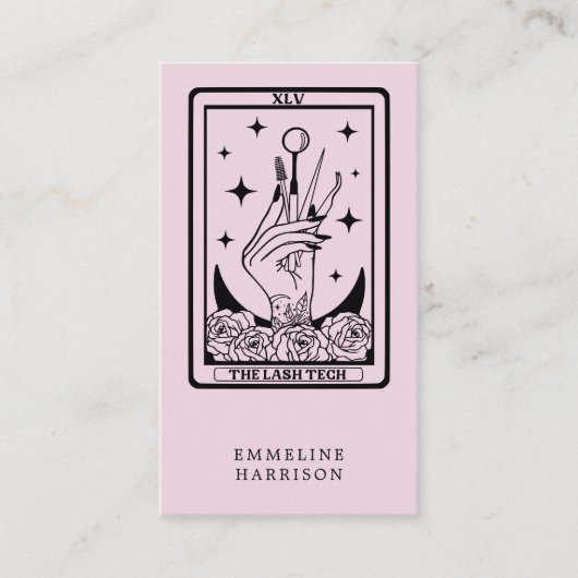 Tarot Lash Specialist Roze Visitekaartje (Voorkant)