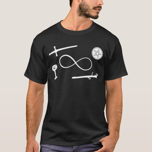 Tarot Lemniscate: De tovenaar en 4 elementen T-shirt (Voorkant)