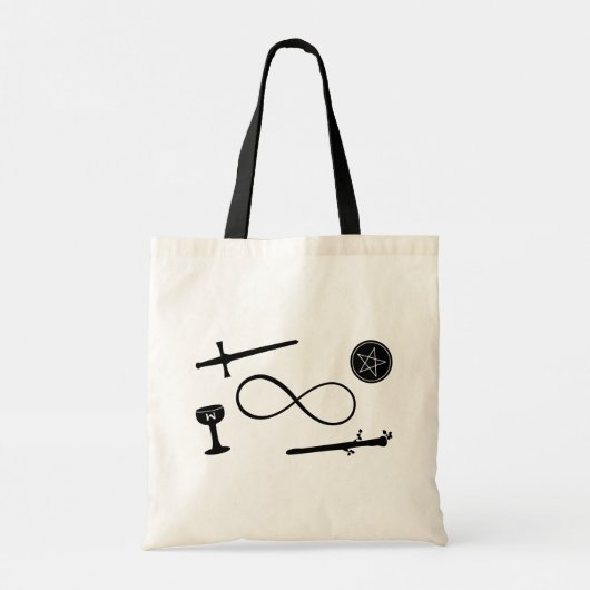 Tarot Lemniscate: De tovenaar en 4 elementen Tote Bag (Achterkant)