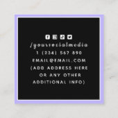 Tarot lezen Fortune Teller Paarse en zwarte mystic Vierkante Visitekaartje (Achterkant)