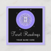 Tarot lezen Fortune Teller Paarse en zwarte mystic Vierkante Visitekaartje (Voorkant)