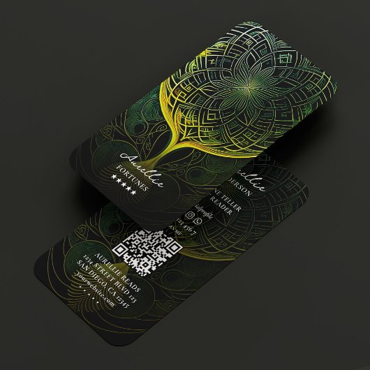 Tarot Lezer Psychische Waarzegger Groene Mandala Visitekaartje
