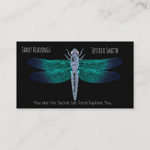Tarot Lezingen Dragon Fly Stijlvolle Aqua kleuren Afsprakenkaartje