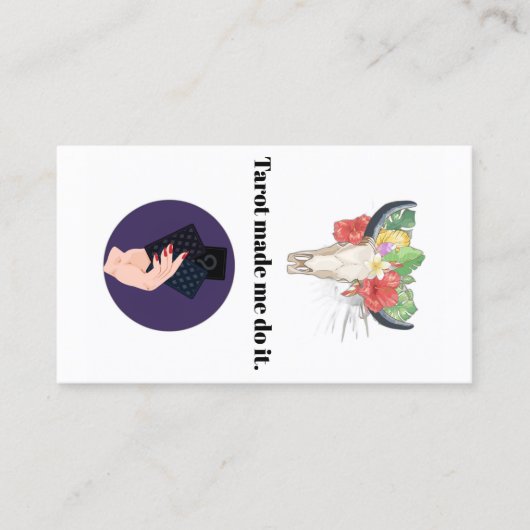 Tarot liet me het doen visitekaartje (Voorkant)