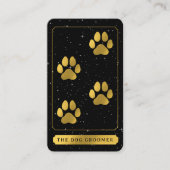Tarot Logo Dog Grooming Service Zwart Goud Visitekaartje (Voorkant)