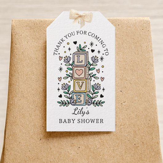 Tarot Love Baby shower Dank u voor uw steun Cadeaulabel
