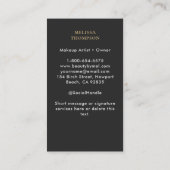 Tarot Maan Water Godin Modern Elegant Zwart Goud Visitekaartje (Achterkant)