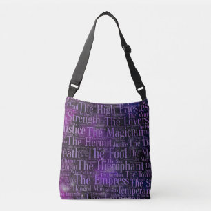 Tarot Major Arcana Word Art Crossbody Tas