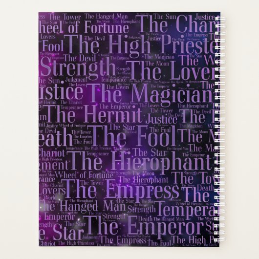 Tarot Major Arcana Word Art Planner (Achterkant)