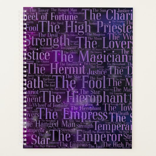 Tarot Major Arcana Word Art Planner (Voorkant)