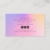 Tarot make-up artist holografisch visitekaartje (Achterkant)