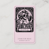 Tarot Make-up Artist Skeleton Blush Pink Visitekaartje (Voorkant)