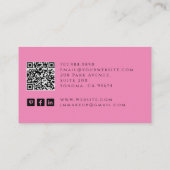 Tarot Make-up Artist Skeleton Hot Pink Visitekaartje (Achterkant)