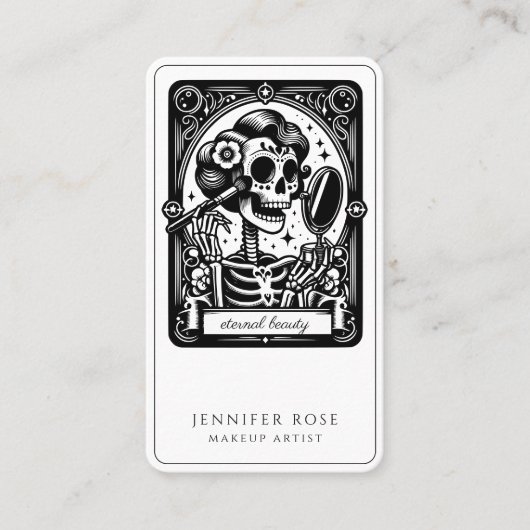 Tarot Make-up Artist Skeleton Visitekaartje (Voorkant)