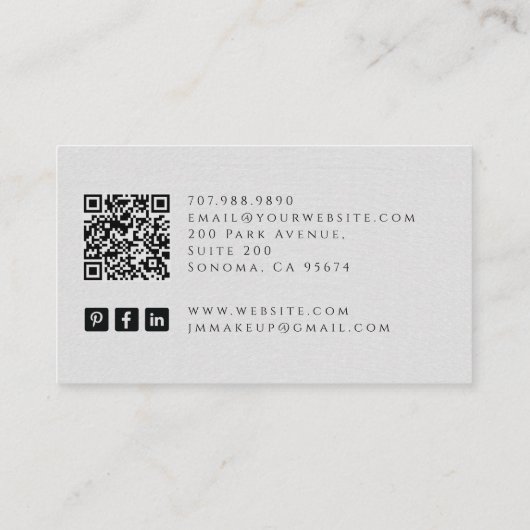 Tarot Make-up Artist Visitekaartje (Achterkant)