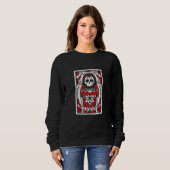 Tarot Matroshka Doll Gothic Satanic Baphomet Death Trui (Voorkant volledig)