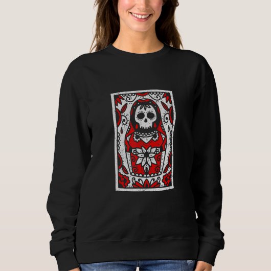 Tarot Matroshka Doll Gothic Satanic Baphomet Death Trui (Voorkant)