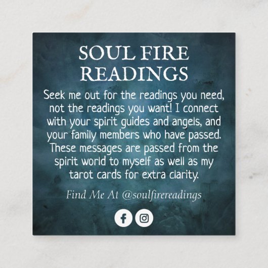 Tarot Medium Readingen Third Eye Vierkante Visitekaartje (Achterkant)