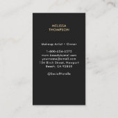 Tarot Moon Goddess Rozen Modern Elegant Zwart Goud Visitekaartje (Achterkant)