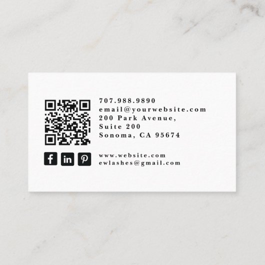 Tarot Mystic Lash Tech Hand Visitekaartje (Achterkant)